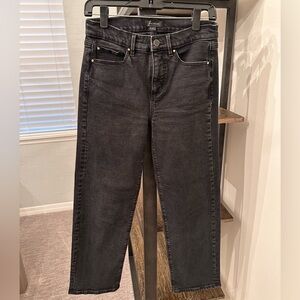 Ann Taylor The Straight High Rise Jeans in Faded Black (Size 0)